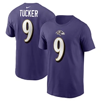 Men's Nike Justin Tucker  Purple Baltimore Ravens Player Name & Number T-Shirt
