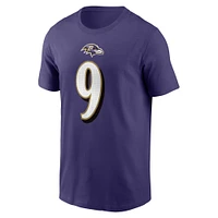 Men's Nike Justin Tucker  Purple Baltimore Ravens Player Name & Number T-Shirt