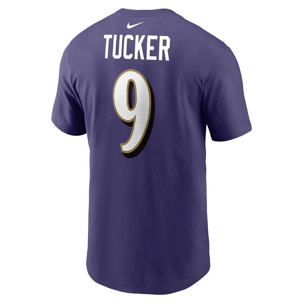 Men's Nike Justin Tucker  Purple Baltimore Ravens Player Name & Number T-Shirt