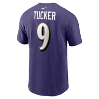 Men's Nike Justin Tucker  Purple Baltimore Ravens Player Name & Number T-Shirt