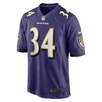 Men's Nike Keaton Mitchell  Purple Baltimore Ravens Game Jersey
