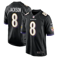 Maillot de match alternatif Nike Lamar Jackson pour hommes, noir, Baltimore Ravens
