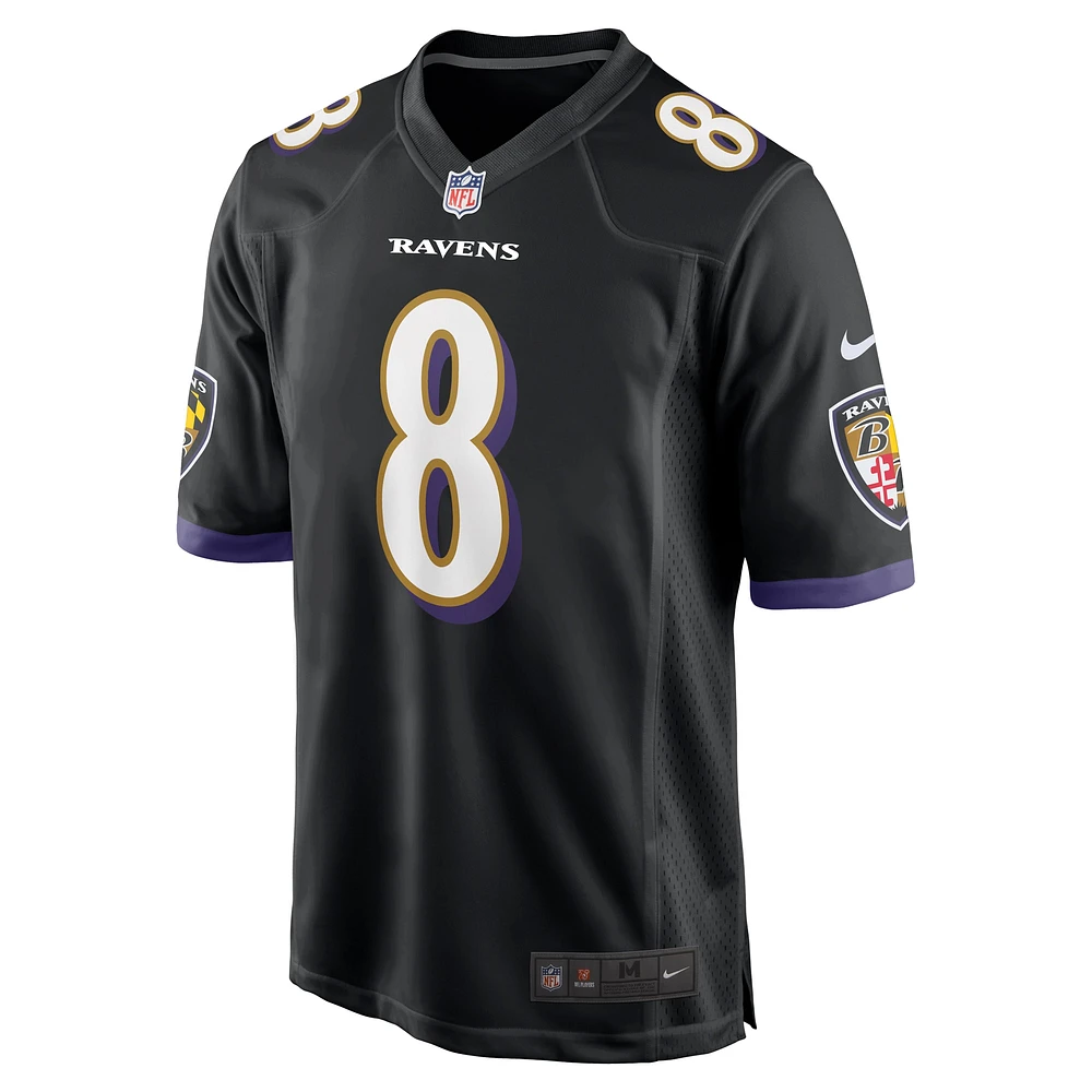 Maillot de match alternatif Nike Lamar Jackson pour hommes, noir, Baltimore Ravens