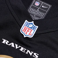 Maillot de match alternatif Nike Lamar Jackson pour hommes, noir, Baltimore Ravens