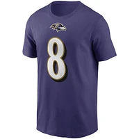 Men's Nike Lamar Jackson Purple Baltimore Ravens Name & Number T-Shirt