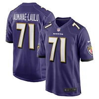 Men's Nike Malaesala Aumavae-Laulu  Purple Baltimore Ravens Team Game Jersey