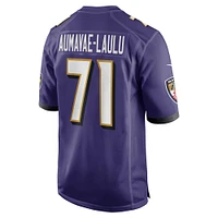Men's Nike Malaesala Aumavae-Laulu  Purple Baltimore Ravens Team Game Jersey