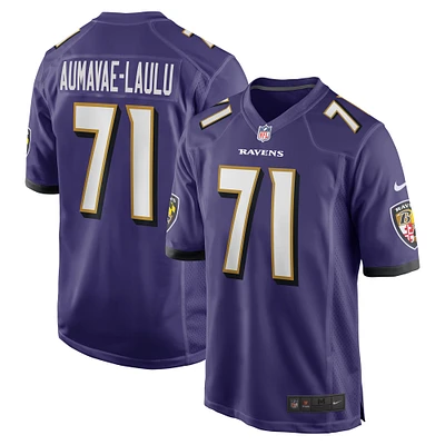 Men's Nike Malaesala Aumavae-Laulu  Purple Baltimore Ravens Team Game Jersey