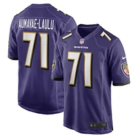 Men's Nike Malaesala Aumavae-Laulu  Purple Baltimore Ravens Team Game Jersey