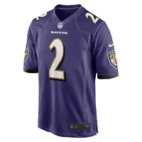 Men's Nike Nate Wiggins Purple Baltimore Ravens  Player Game Jersey