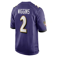 Men's Nike Nate Wiggins Purple Baltimore Ravens  Player Game Jersey