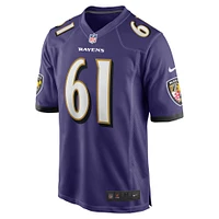 Men's Nike Nick Samac  Purple Baltimore Ravens Team Game Jersey