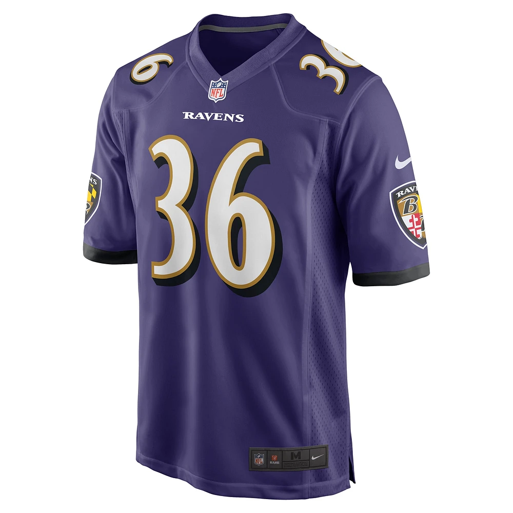 Men's Nike Owen Wright  Purple Baltimore Ravens Team Game Jersey