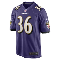 Men's Nike Owen Wright  Purple Baltimore Ravens Team Game Jersey