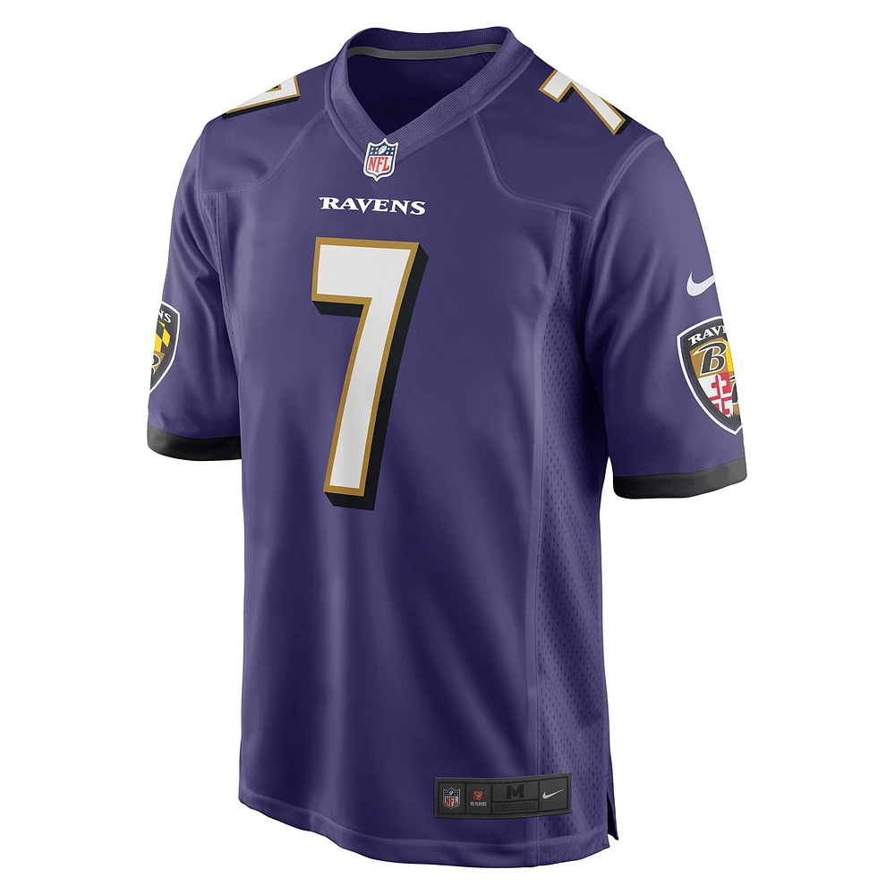 Maillot de joueur jeu Nike Rashod Bateman violet Baltimore Ravens pour hommes