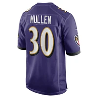 Men's Nike Trayvon Mullen  Purple Baltimore Ravens Team Game Jersey