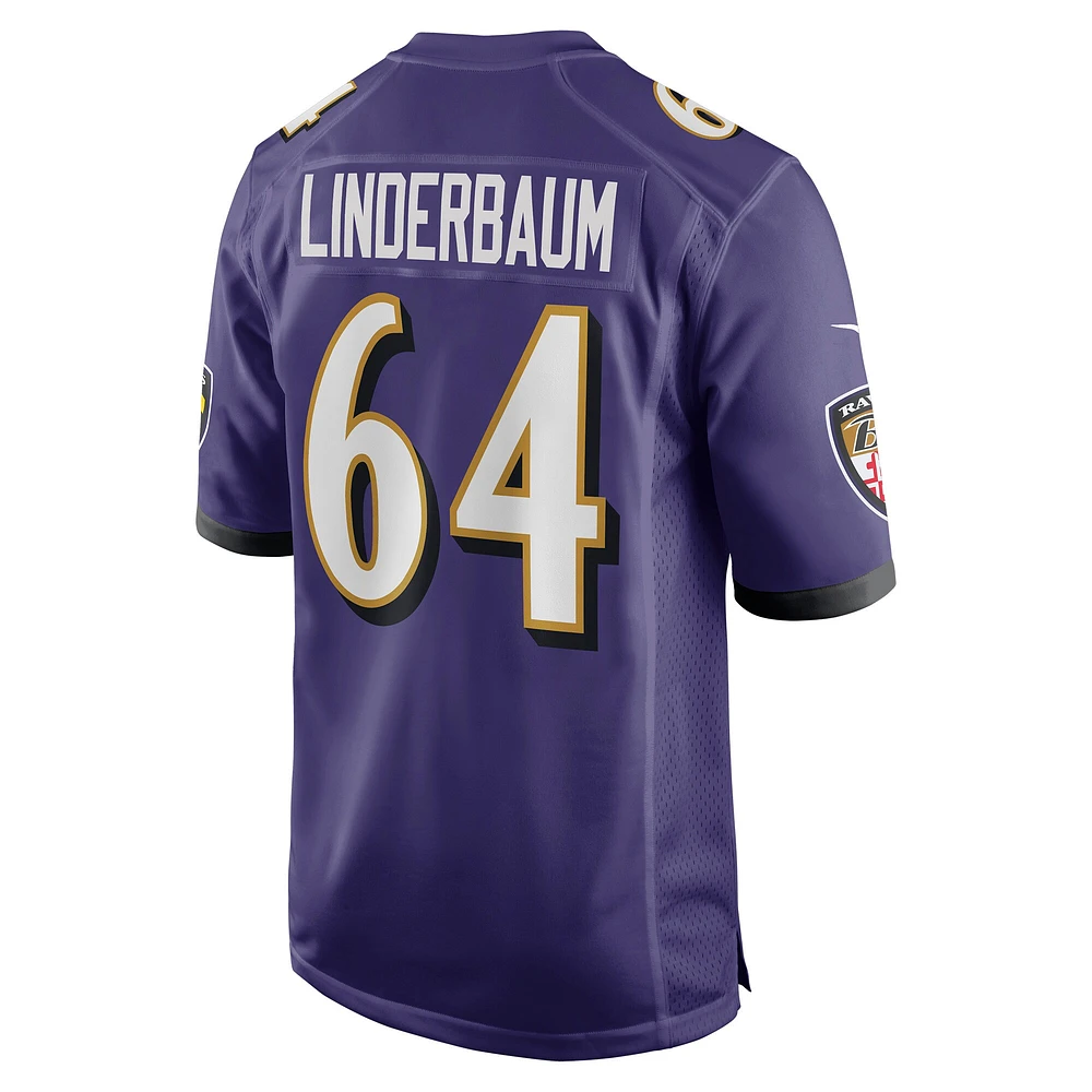 Men's Nike Tyler Linderbaum Purple Baltimore Ravens Player Game Jersey