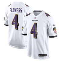 Men's Nike Zay Flowers  White Baltimore Ravens Game Jersey
