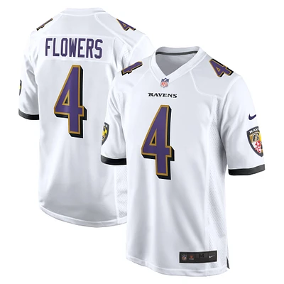 Men's Nike Zay Flowers  White Baltimore Ravens Game Jersey
