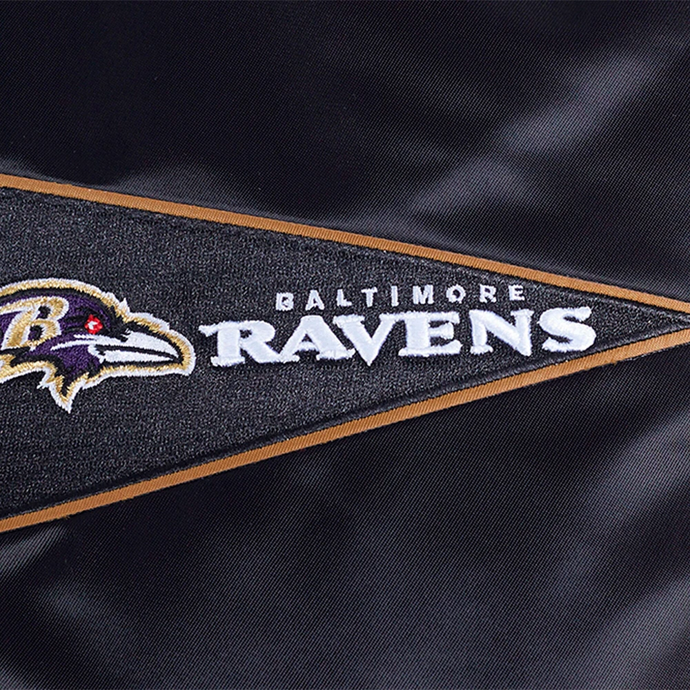 Men's Pro Standard Black Baltimore Ravens Sublimated Satin Full-Snap Jacket