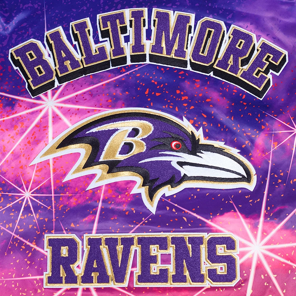Men's Pro Standard Black Baltimore Ravens Sublimated Satin Full-Snap Jacket