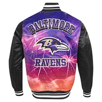 Men's Pro Standard Black Baltimore Ravens Sublimated Satin Full-Snap Jacket