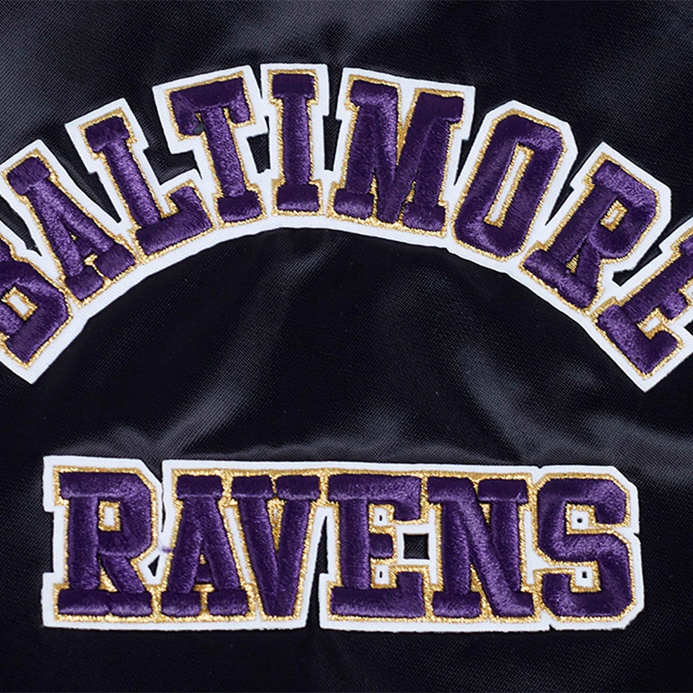 Men's Pro Standard Black Baltimore Ravens Sublimated Satin Full-Snap Jacket