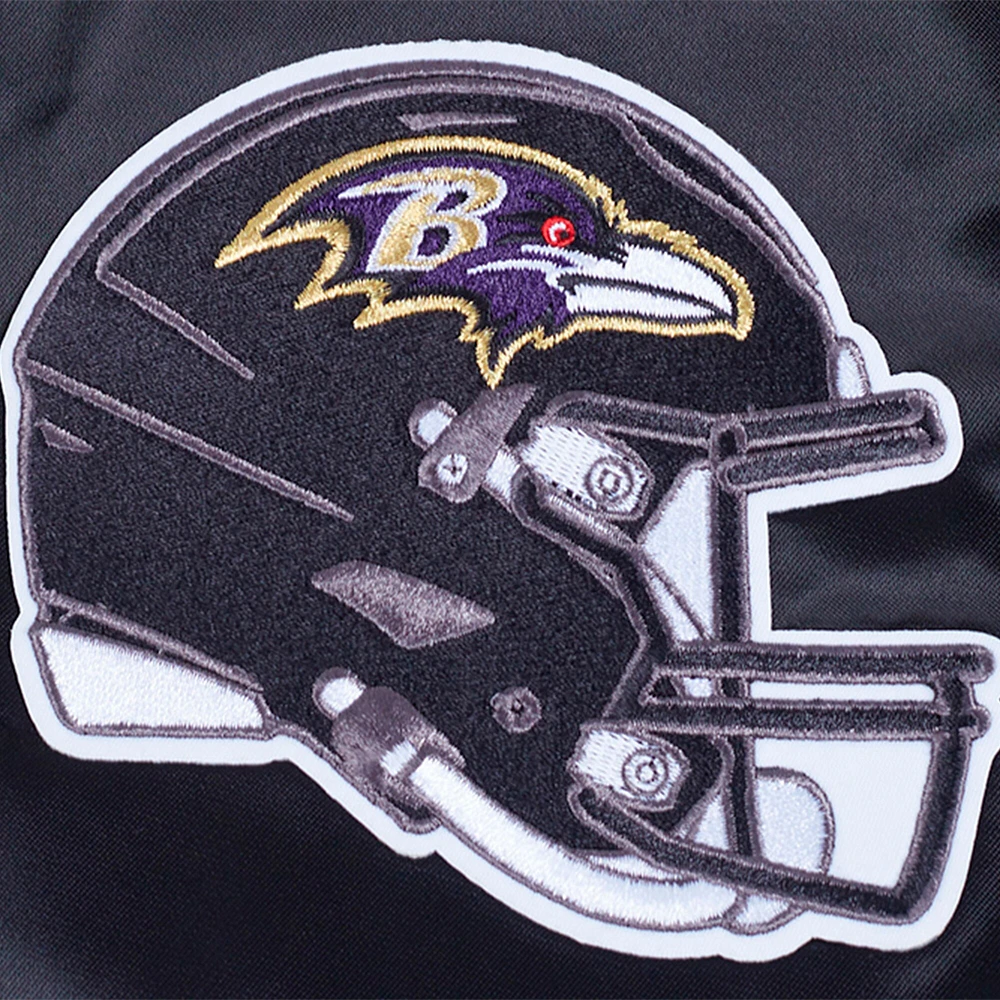 Men's Pro Standard Black Baltimore Ravens Sublimated Satin Full-Snap Jacket