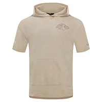 Sweat à capuche manches courtes pour homme Pro Standard Tan Baltimore Ravens Neutrals Capsule