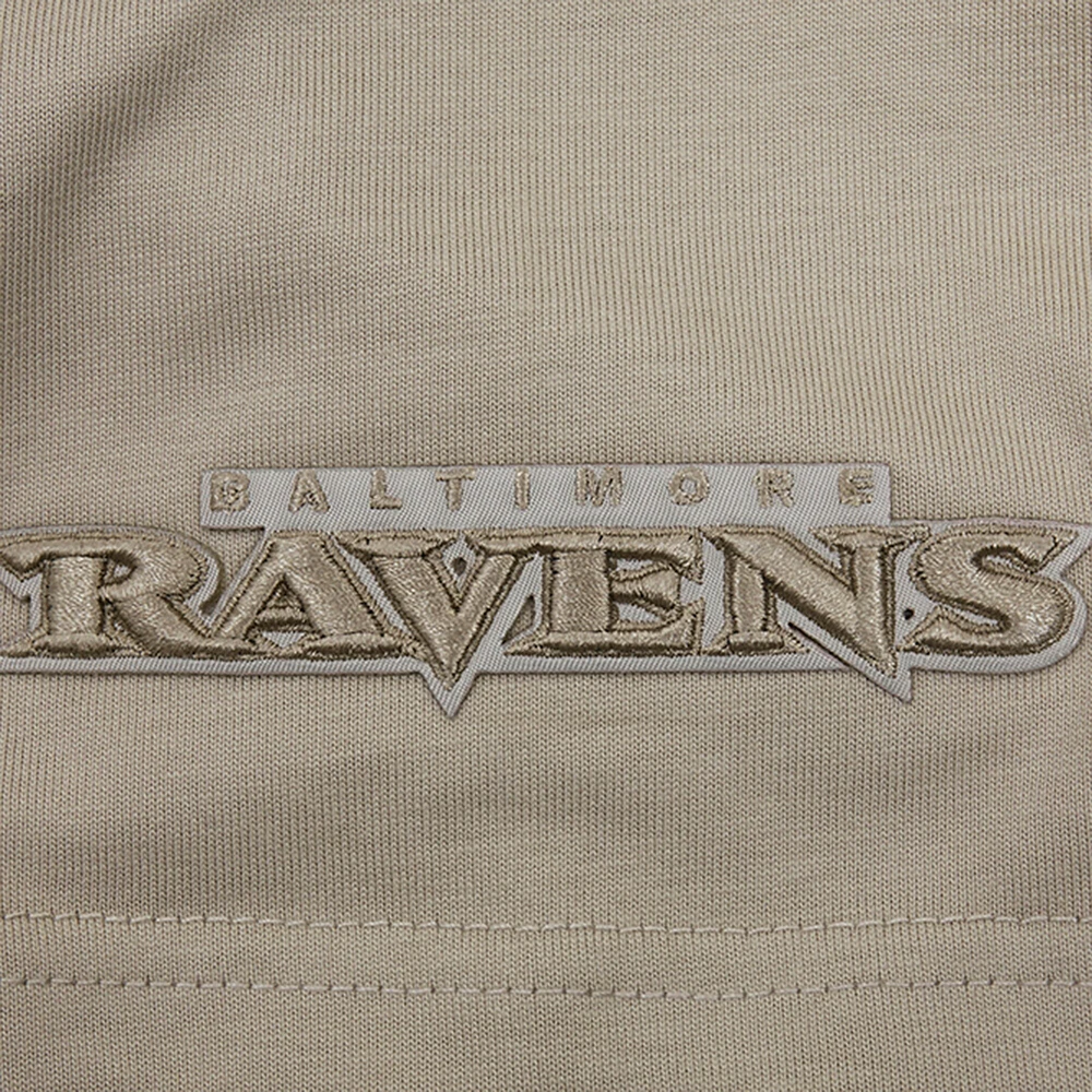Sweat à capuche manches courtes pour homme Pro Standard Tan Baltimore Ravens Neutrals Capsule