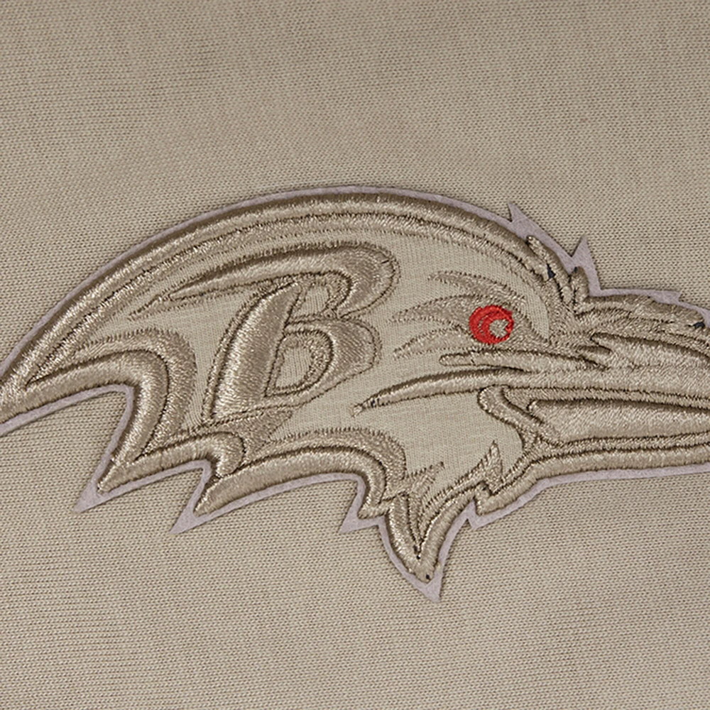 Sweat à capuche manches courtes pour homme Pro Standard Tan Baltimore Ravens Neutrals Capsule