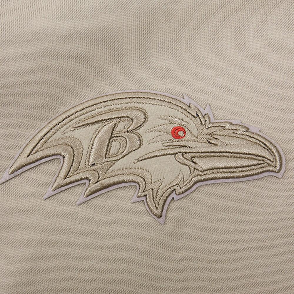 Sweat à capuche manches courtes pour homme Pro Standard Tan Baltimore Ravens Neutrals Capsule
