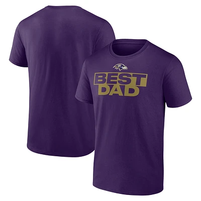 T-shirt violet pour homme des Baltimore Ravens « Meilleur papa »