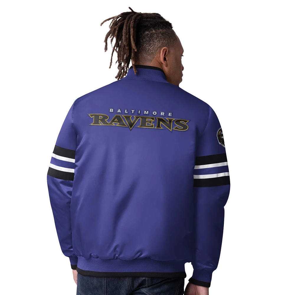 Men's Starter Purple Baltimore Ravens Scout I Full-Snap Varsity Jacket