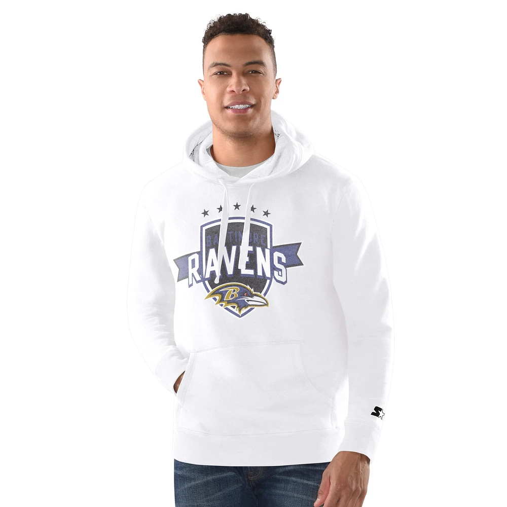 Starter Men's Starter White Baltimore Ravens Vintage Pullover