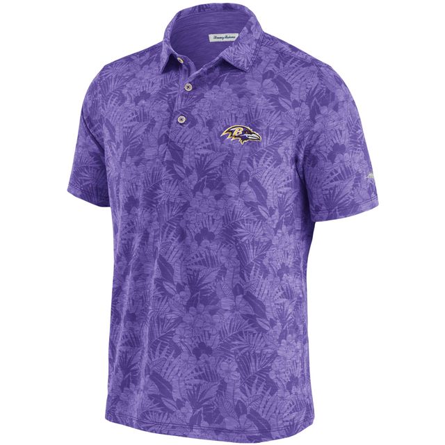 Polo pour homme Tommy Bahama Purple Baltimore Ravens Sport Palmetto Palms