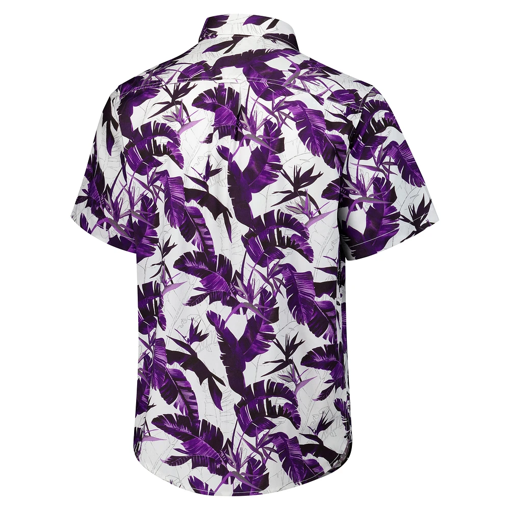 Chemise boutonnée pour homme Tommy Bahama Baltimore Ravens Sunnyvale Blooms Camp Purple