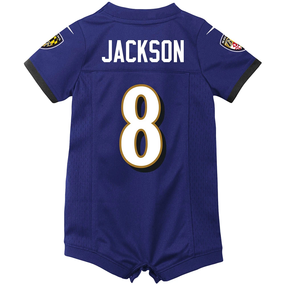 Newborn & Infant Nike Lamar Jackson Purple Baltimore Ravens Romper Jersey