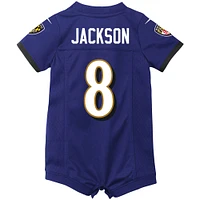 Newborn & Infant Nike Lamar Jackson Purple Baltimore Ravens Romper Jersey