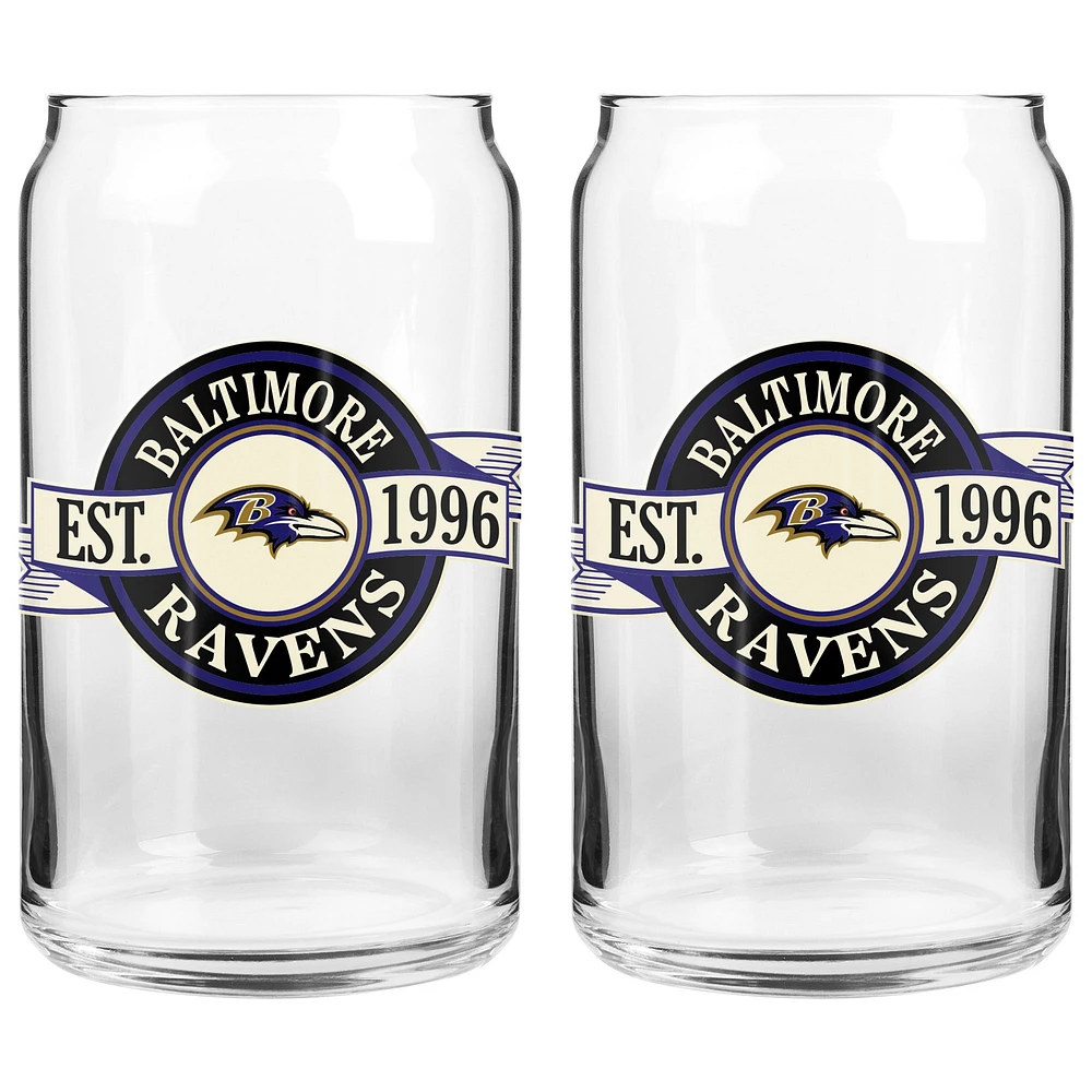 The Sports Vault Baltimore Ravens 16 oz. Two-Pack Can Glass Set