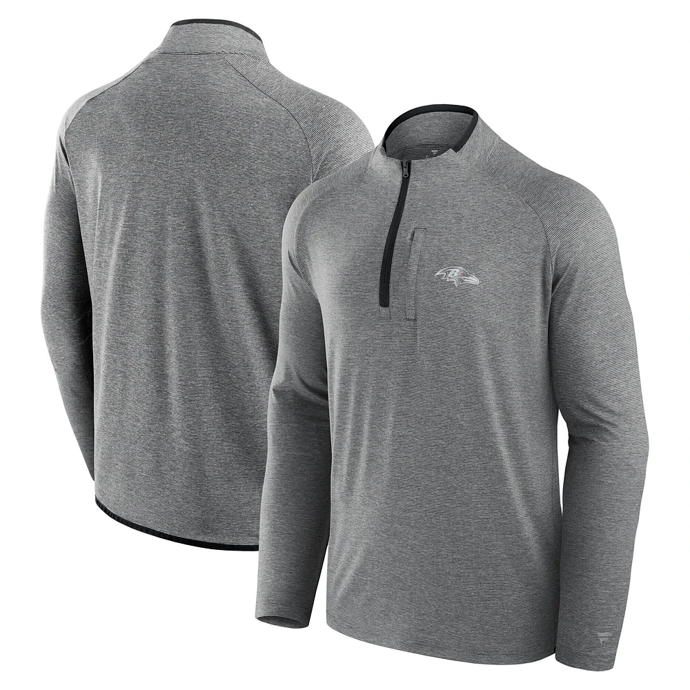 Unisex Fanatics Charcoal Baltimore Ravens Front Office Performance Primary Quarter-Zip Jacket