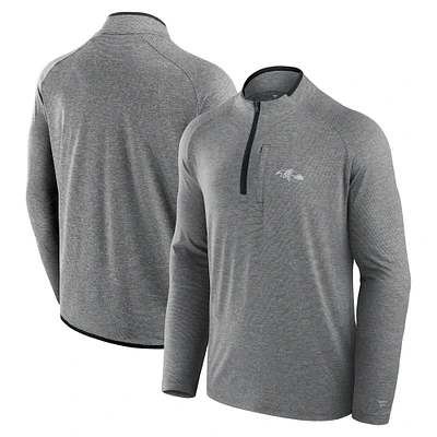 Unisex Fanatics Charcoal Baltimore Ravens Front Office Performance Primary Quarter-Zip Jacket