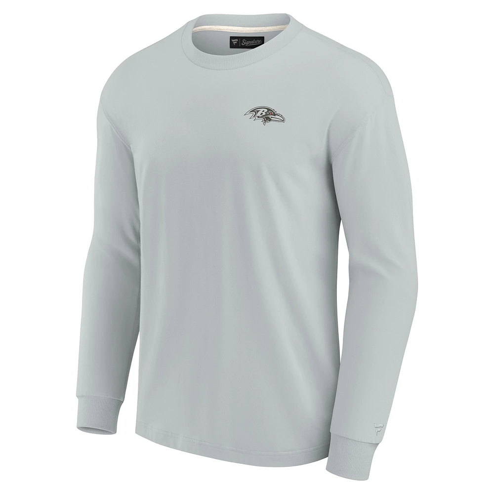 Unisex Fanatics Gray Baltimore Ravens Elements Super Soft Long Sleeve T-Shirt