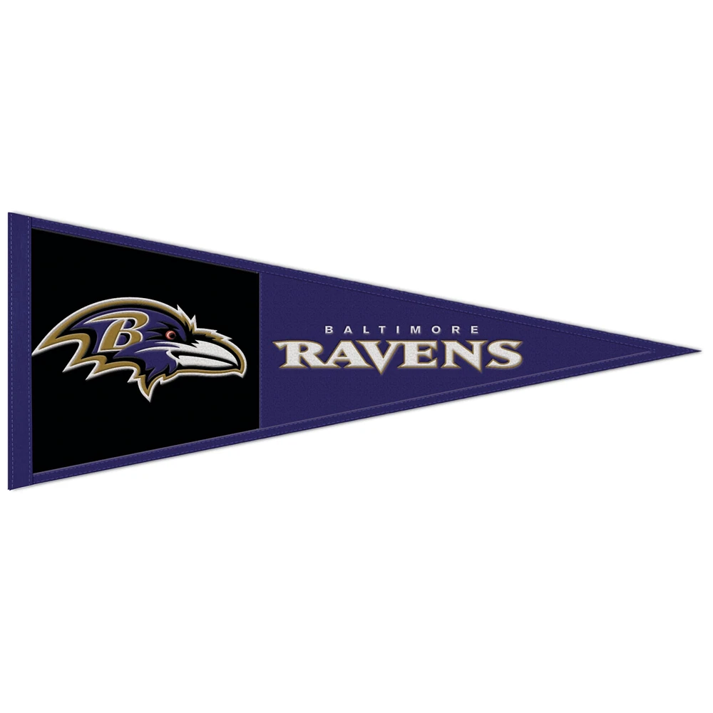 WinCraft Baltimore Ravens Fanion avec logo principal en laine 13" x 32"