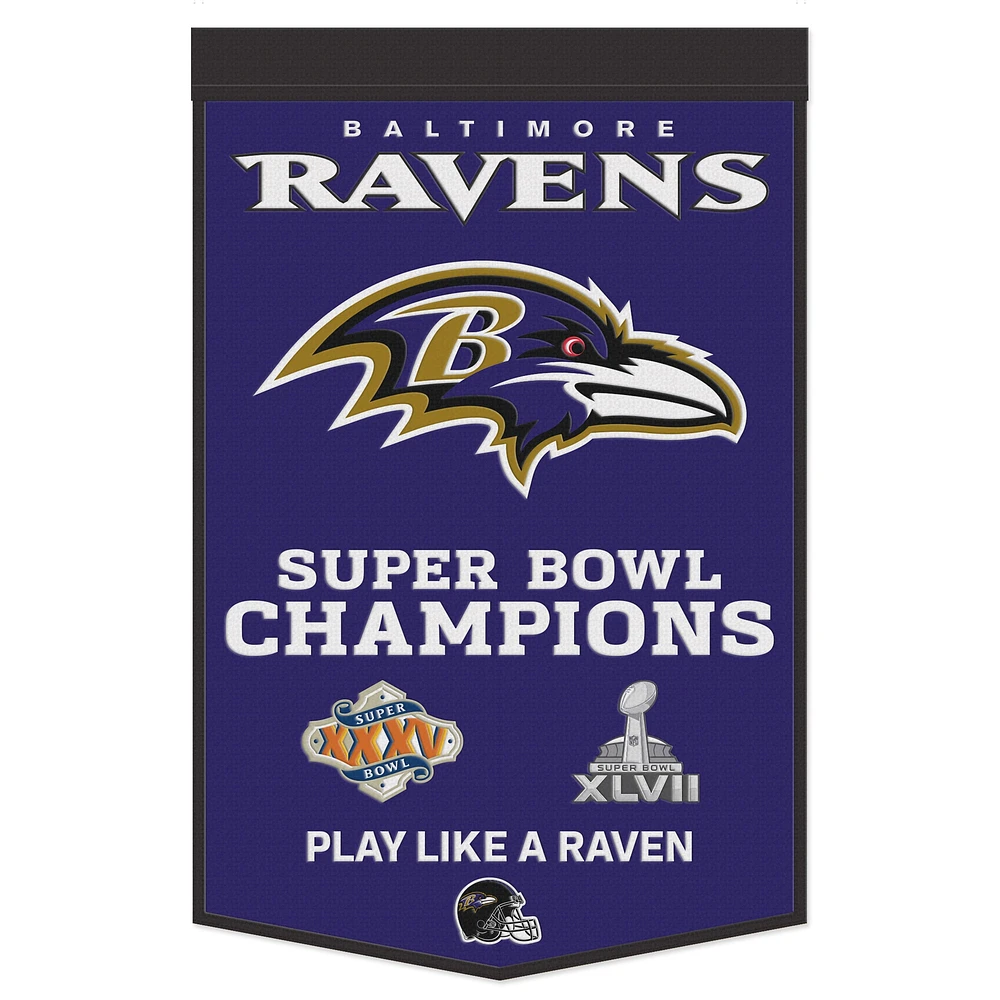 Bannière de championnat WinCraft Baltimore Ravens 24" x 38"