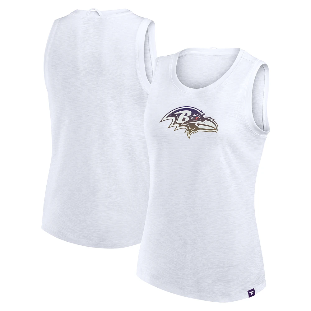 Women's Fanatics  White Baltimore Ravens Slub Tank Top