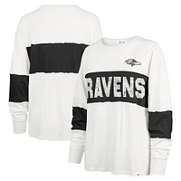 T-shirt à manches longues Taylor '47 Cream Baltimore Ravens Clubhouse Pride pour femme