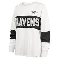 T-shirt à manches longues Taylor '47 Cream Baltimore Ravens Clubhouse Pride pour femme