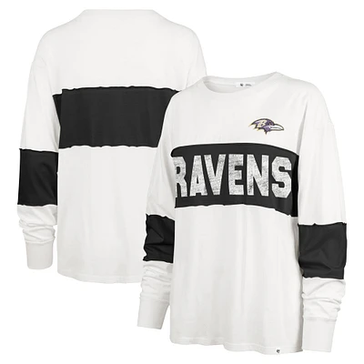 T-shirt à manches longues Taylor '47 Cream Baltimore Ravens Clubhouse Pride pour femme