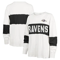 T-shirt à manches longues Taylor '47 Cream Baltimore Ravens Clubhouse Pride pour femme